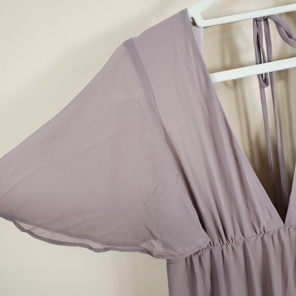 Show Me Your Mumu Faye Flutter Maxi Dress in Dune Chiffon Women's Size XL - Picture 8 of 12